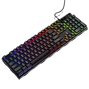 Teclado mecánico para juegos, Accesorios de ordenador con retroiluminación y cable usb, para tallado plateado V4 - Product Image 1
