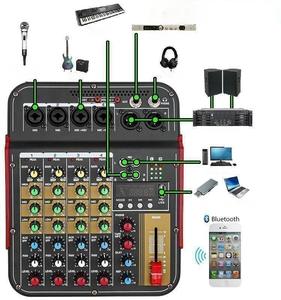 Mini mezclador digital analógico profesional M600, 4 vías, reverberación, ordenador portátil para el hogar, sistema DSP para DJ