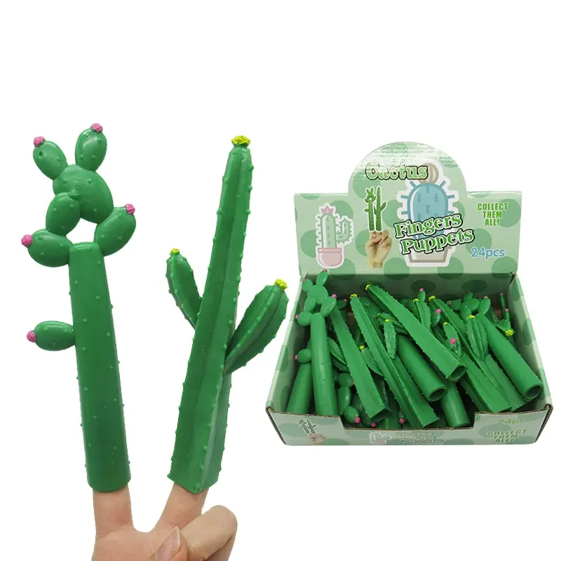 Marioneta de dedo de cactus duradera de juguete promocional EPT con 2 diseños