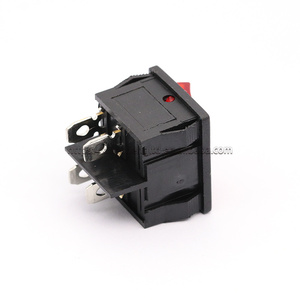 KCD5 21 * 24mmロッカースイッチ4ピン2ポジション6A 250V 10A 125VAC 21x 24mmオンオフ (赤色光付き) - Product Image 3