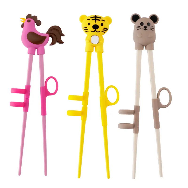 Leatchliving baguettes de formation pour enfants, mignon dessin animé animaux fantaisie zodiaque en Silicone