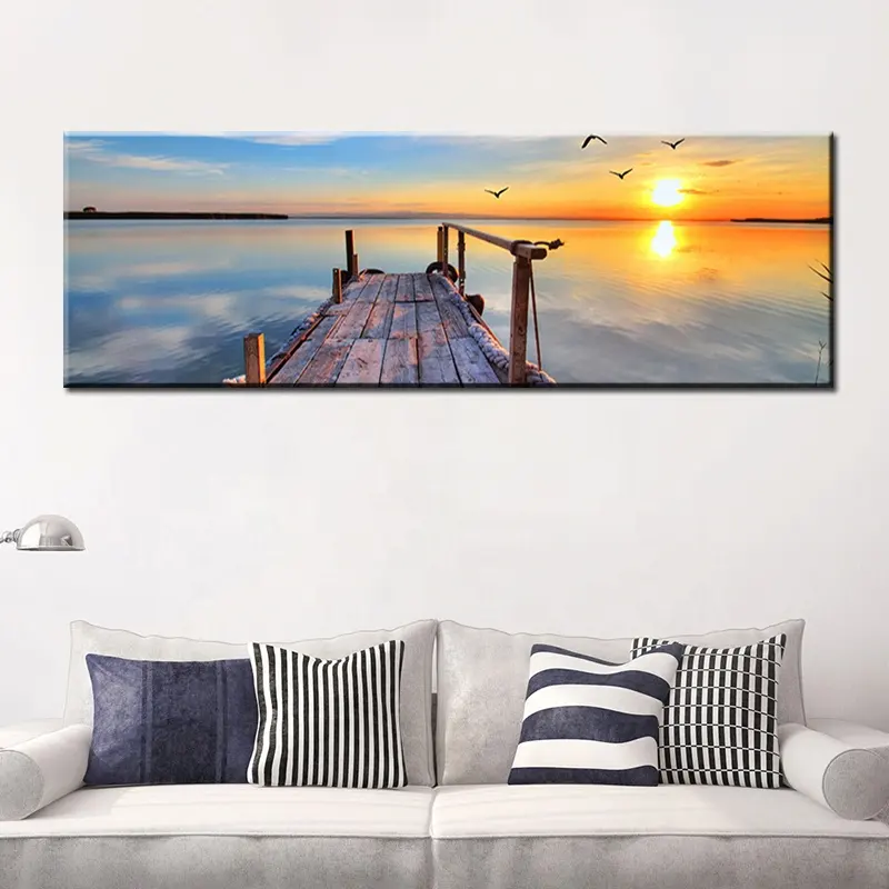 Puestas de sol mar Natural playa paisaje carteles e impresiones lienzo pintura Panorama pared arte imagen para sala de estar