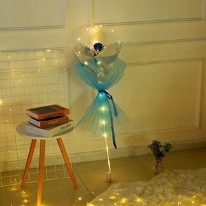 Tái Sử Dụng Ngày Valentine Hoa Hồng Led Balloon Rõ Ràng Bobo Balloon <span class=keywords><strong>Rose</strong></span> Bouquet Với Ánh Sáng Led - Product Image 4