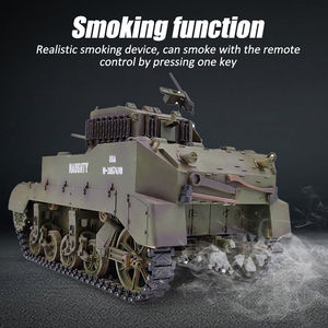 2.4ghz G2080 1/16 ölçekli simülasyon duman cihazı uzaktan kumandalı Tank Modle oyuncak M5a1 hafif Rc tankları - Product Image 3