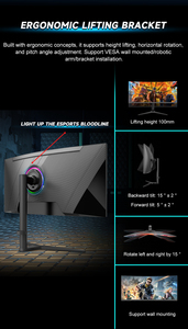 Precio de fábrica 27 34 pulgadas Lcd Monitor VGA 144HZ IPS Pantalla HDR Computadora Led Monitor Pc Monitores Lcd con entrada DP