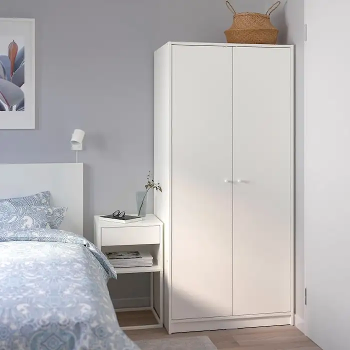 Joysource-armario de madera de pino simple, clásico, para dormitorio, armario de madera