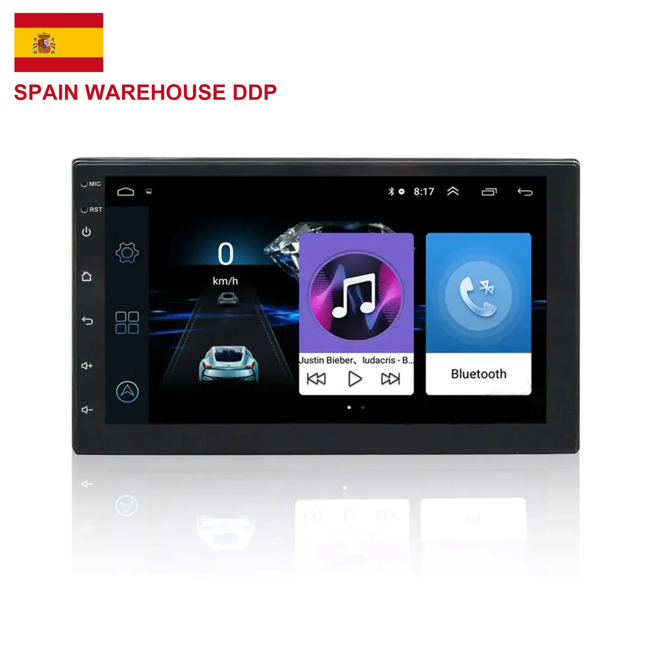 SPANIEN LAGER DDP 7 "1024*600 HD-BILDSCHIRM 2 Din Android Auto DVD-Player Universal Double Din Autoradio GPS