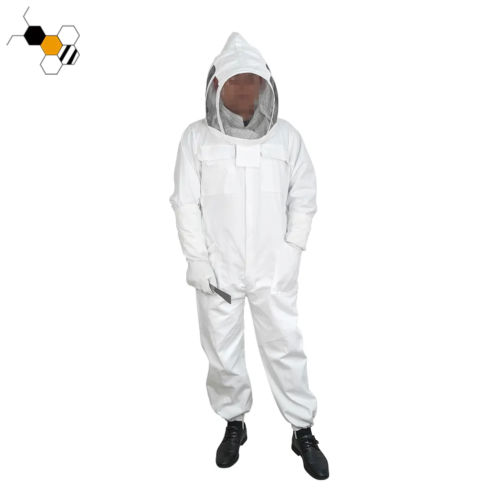 Traje de apicultura ultra ventilado para hombres y mujeres con traje de abeja de algodón de tamaño blanco XXXXL