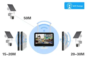 Solar-Überwachungs kameras Drahtloses 4MP FHD-Heims icherheits <span class=keywords><strong>system</strong></span> für den Außenbereich Batterie betriebenes 4-Kamera-Kit mit integriertem LCD-Monitor NVR