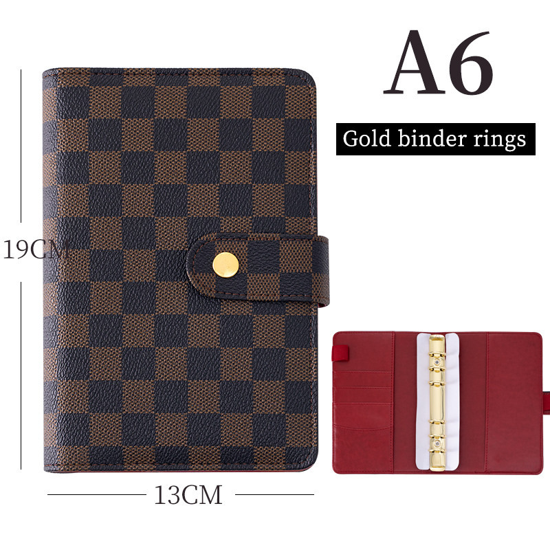 Raccoglitore A6 marrone + rosso + oro