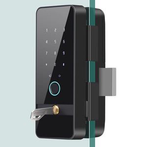 スマートホームホテルガラスドアロックICカードサポートTuya APPスマートガラスドアロック指紋とキー付き - Product Image 2