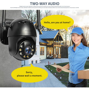 Sistema de cámara de seguridad CCTV para exteriores, sistema de cámara de seguridad IP inalámbrica con detección de movimiento de 3MP, H.265, PTZ, 4 canales, Audio bidireccional, 12V, H.265 - Product Image 4