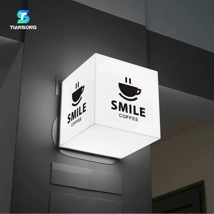 Özel reklam ışık kutusu akrilik çerçeve dikdörtgen akrilik işareti Led Lightbox için Logo teşhiri