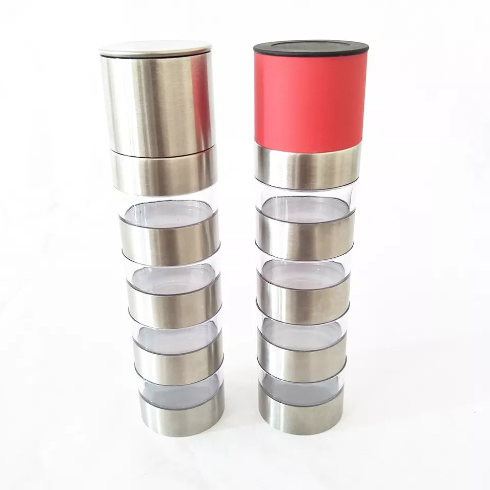 Amazon hot sale Stainless Steel Manual Salt & Pepper Mill Spice Grinder 4 In1