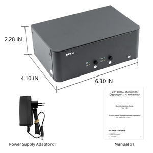 8KデュアルモニターDisplayPort 1.4 KVMスイッチUSB 3.0 Windows/Mac/Linux 2コンピュータシェアセットキーボードマウスストック - Product Image 4