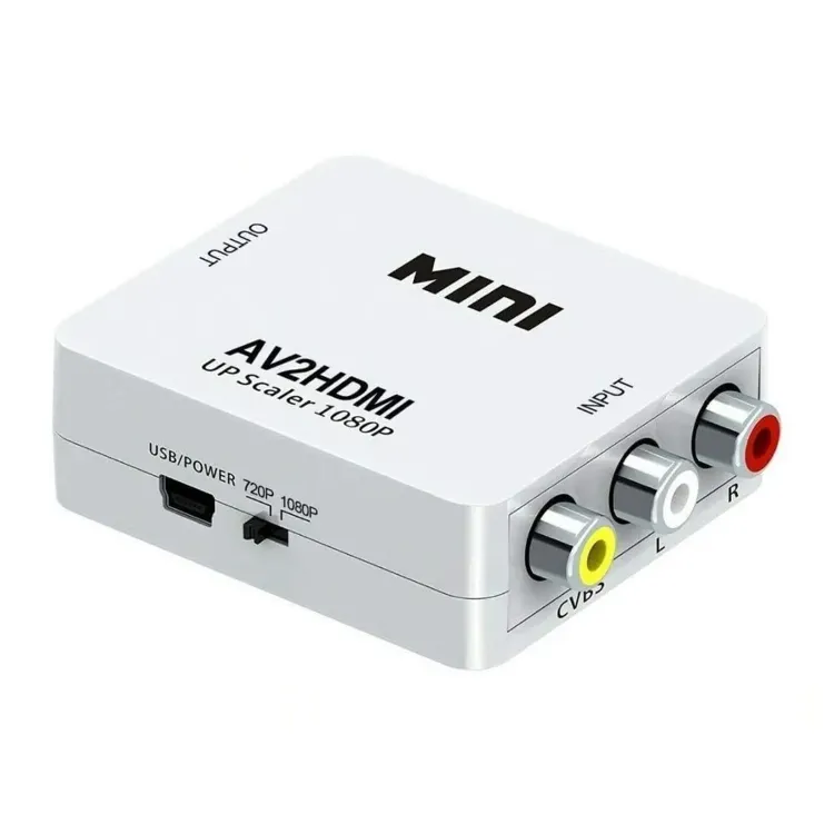 High Quality Mini RCA To HDMI Converter AV Converter AV To HDMI Box Supporting Full HD 1080P With USB Cable