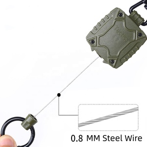 Cao nhiệm vụ 24 \ "dài dây thép hợp kim kẽm Carabiner móc quân đội màu xanh lá cây có thể thu vào Quảng trường huy hiệu Reel huy hiệu chủ & phụ kiện - Product Image 3