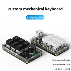 Envío Directo programación Macro perilla Teclado mecánico con RGB Usb USB tipo C CHERRY Mini teclado perilla de teclado de una mano