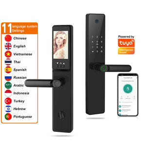 Tuya App Smart Life Video Intercom Cerradura de puerta inteligente con reconocimiento de huellas dactilares Contraseña Clave Aplicación Desbloqueo - Product Image 1