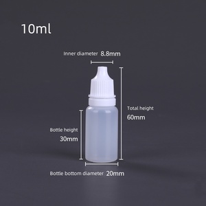 Precio bajo 5ml 15ml 30ml 50ml Agua hidratante Líquido Peluca Removedor de pegamento Translúcido Boca pequeña Botella de plástico vacía con cuentagotas - Product Image 6