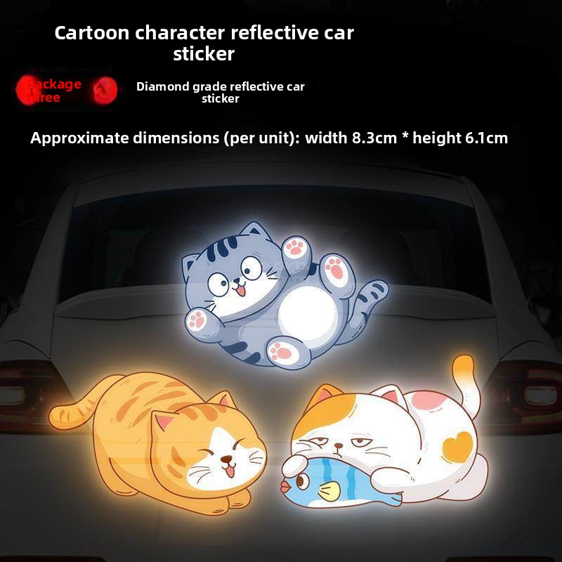 UV Reflective Stickers_Cute Fat Cat Set 3