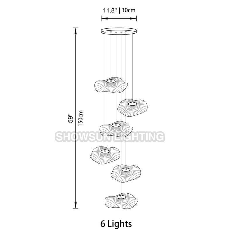 6ไฟ: D30cm x H150cm