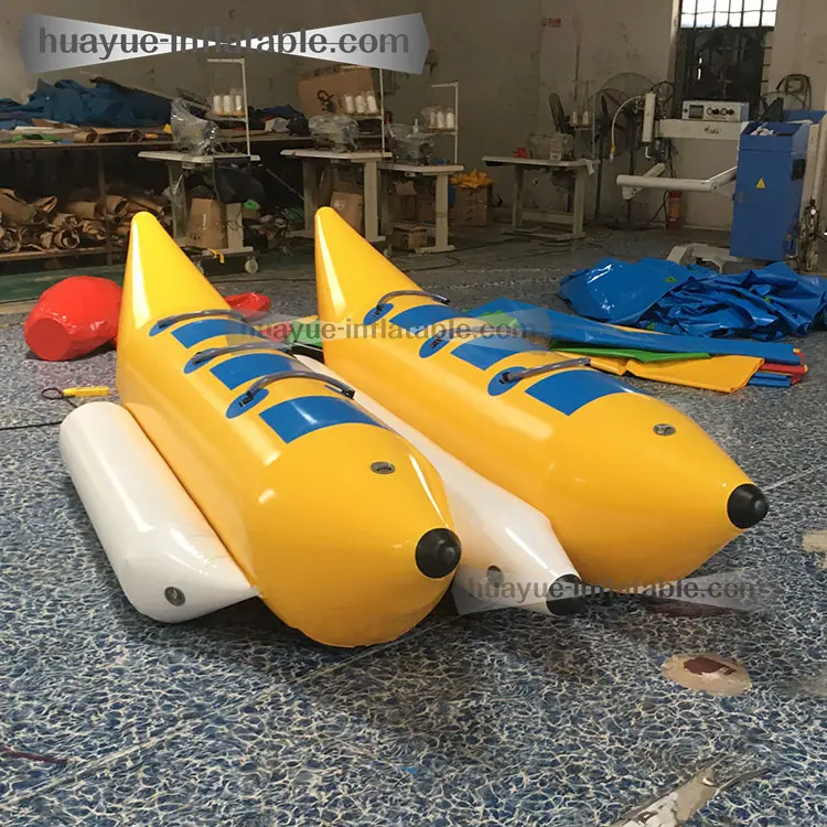 Barco inflável portátil para esportes aquáticos, banana do mar com novo design engraçado