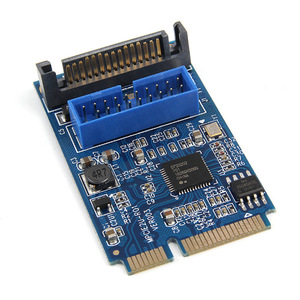 Mini <strong>PCI</strong>-E to USB 3.0 2-Port Expansion Card Front-mounted 19-Pin with Small 4PIN Power Supply Used for Desktop - Product Image 1
