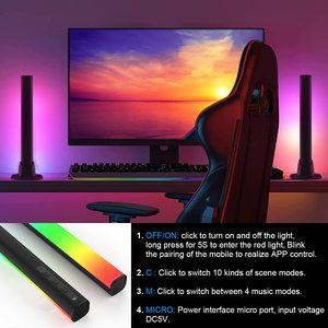Modern RGB Color-Changing <strong>LED</strong> Night <strong>Light</strong> for Bedroom and Living Room App-Controlled Ambient Mood Music <strong>Light</strong> for Parties - Product Image 6
