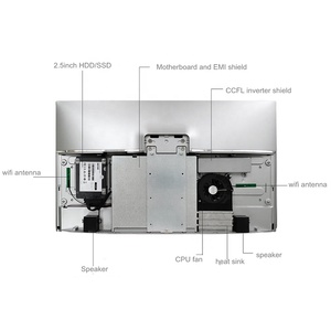 Nueva llegada de fábrica Oem 23,8 pulgadas I3 I5 I7 I9 Aio todo en uno Pc computadora de escritorio juegos todo en uno PC computadora - Product Image 3