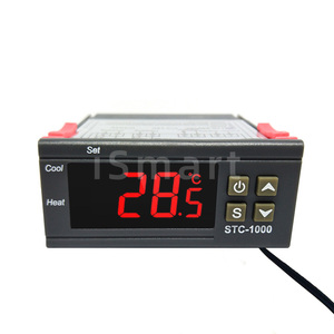 Controlador de temperatura LED Digital para calefacción, termostato centígrado de refrigeración, salida de 2 relés con sonda de Sensor NTC, 12V, 24V