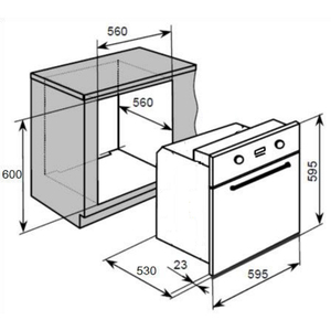 60cm Built-in Electric Oven 9 Function 2 Push up Knobs with Grill Oven - Product Image 4