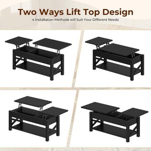 Mecanismo de elevación de mesa de café de té de madera de nuevo diseño multifunción Combohome para sala de estar - Product Image 4