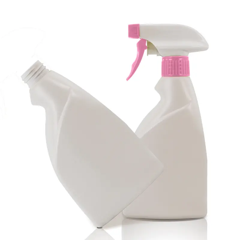 Doğrudan satış 500ml PE plastik sprey şişe beyaz plastik şişe tetikli püskürtücü için deterjan temizleyici ev temizlik