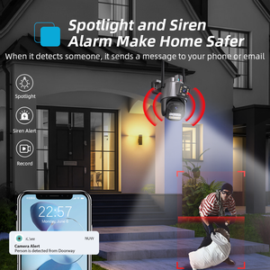 กล้อง Wi-Fi 6MP เลนส์คู่2หน้าจอ PTZ ซูม10X สองทางเสียงสองทางภาพกลางคืนกล้อง CCTV บ้านกลางแจ้งกล้องวงจรปิดไร้สาย - Product Image 4