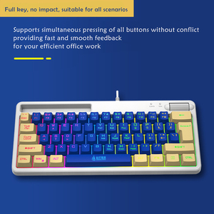 คีย์บอร์ดแบบมีสายให้ความรู้สึกแบบกลไกคีย์บอร์ดสำหรับเล่นเกม RGB ขนาดกะทัดรัดคีย์บอร์ด61ปุ่มพร้อมสวิตช์สีแดงปุ่มปุ่มมัลติมีเดีย - Product Image 5