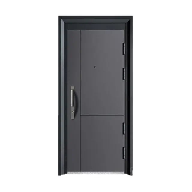 Portes d'entrée de sécurité porte en acier avec serrure intelligente porte d'entrée en métal pour maisons prix bas