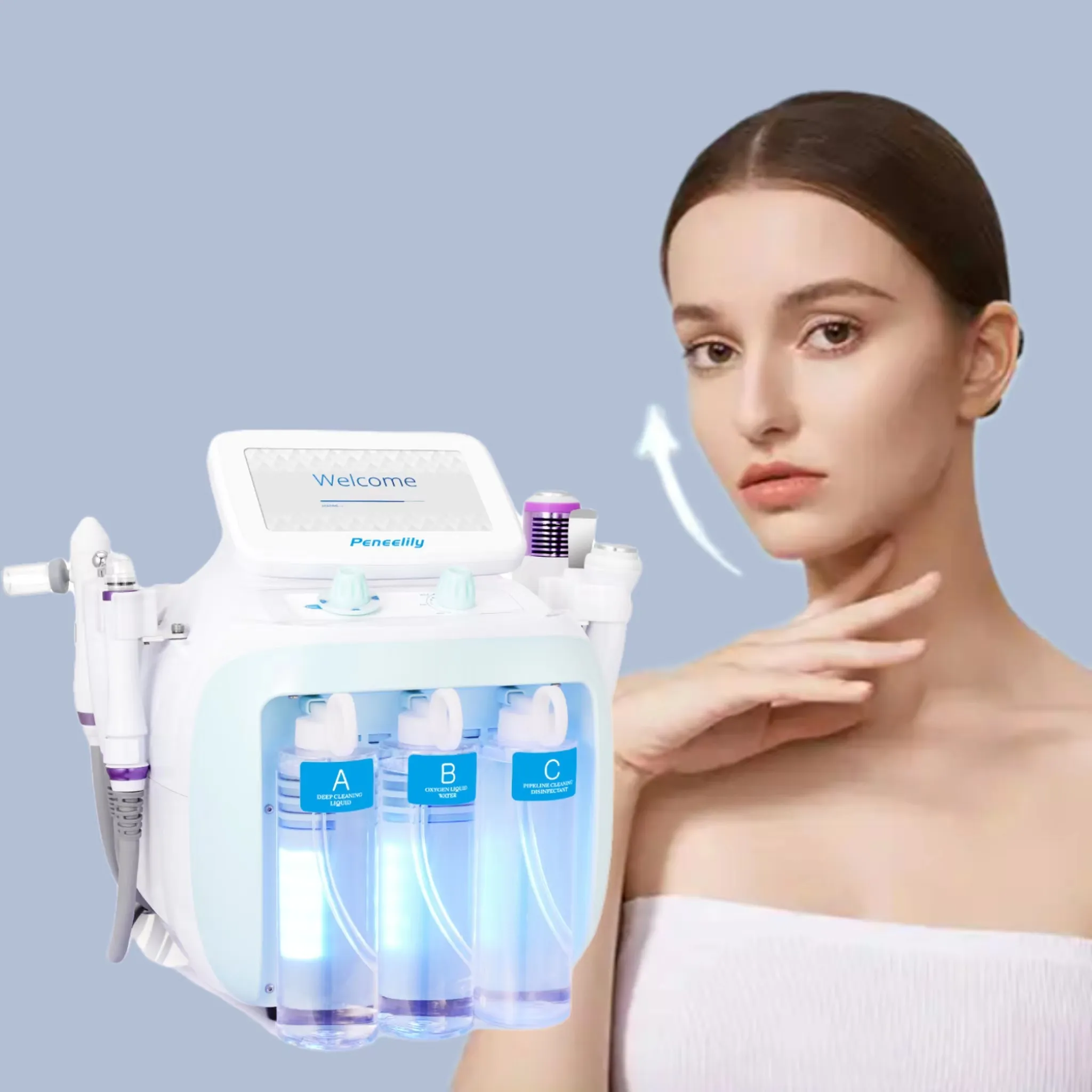 Hydro Derma brasion Facial Machine Schwarze Köpfe Entfernen Sie die hautst raffende Oxygen Jet Peel Machine