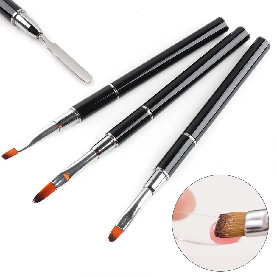 Acrylic Nail Brush UV Gel Extension Builder Painting Drawing Brushes Manicure Poly Acrygel Pen Spatula Stick Nail Art Tool
