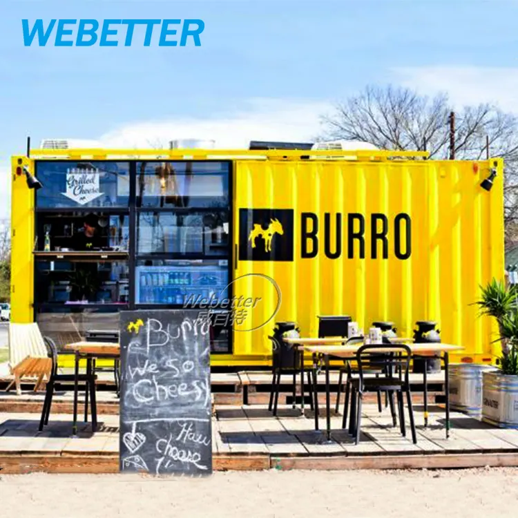 WEBETTER Pré-fabricado Cabine Restaurante Outdoor Bar 20ft Pop Up Container Coffee Shop Restaurante