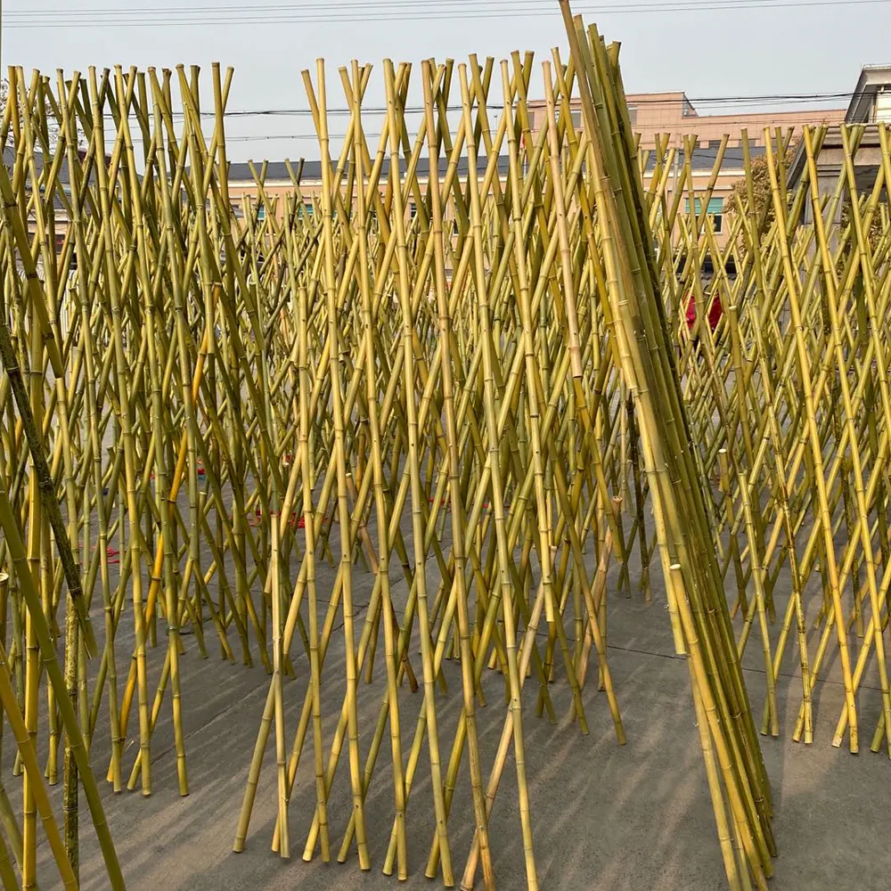 Varanda Expansão Dobrável Expansão Retrátil Cerca De Bambu Para O Cão