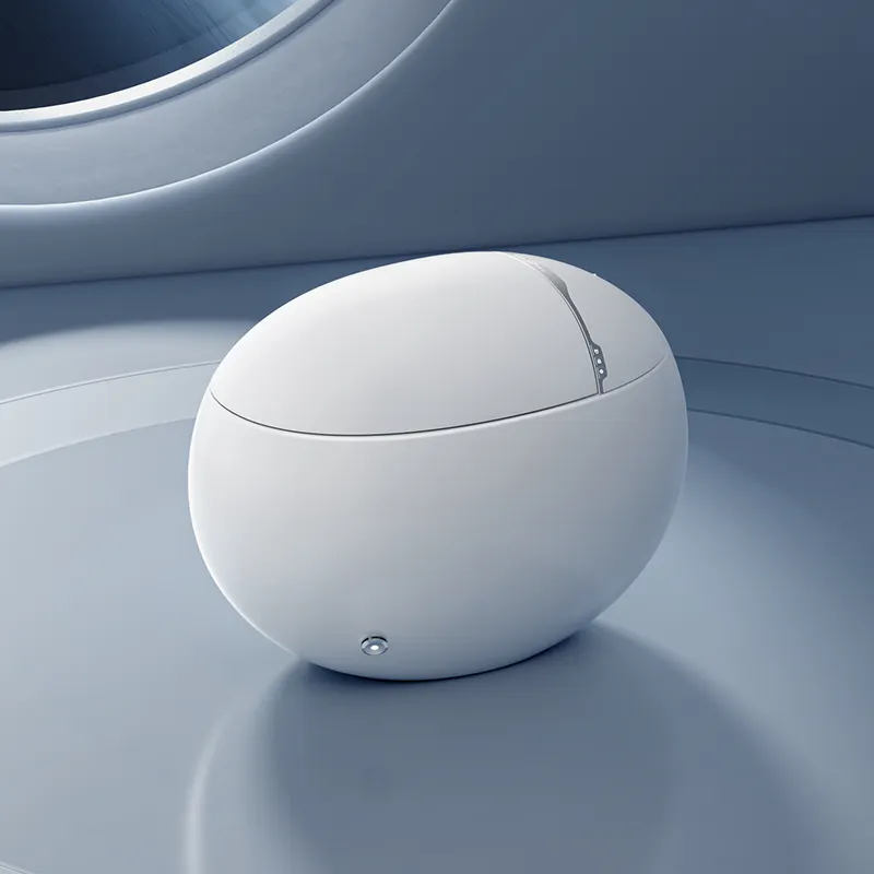 नया डिज़ाइन अंडे के आकार का इंटेलिजेंट स्वचालित ऑपरेशन फ्लशिंग टॉयलेट बाउल बाथरूम WC सिरेमिक स्मार्ट टॉयलेट