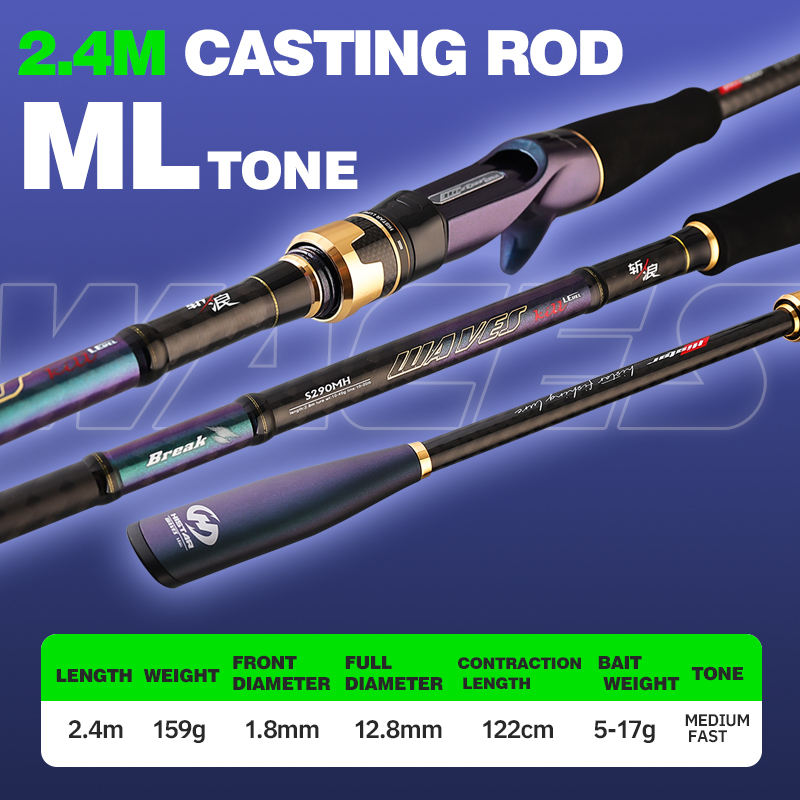 2.4m casting rod ML (2 section)