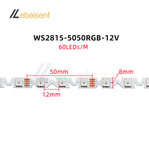 แถบไฟ LED แบบ WS2815ชนิด S ไฟ DC 12V 60 LED พิกเซลไฟ RGB สีแบบเต็มรูปแบบรองรับความต่อเนื่องของจุดพัก - Product Image 4