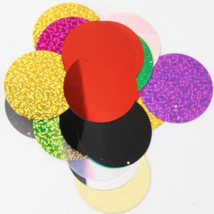 Eco-friendly <strong>30mm</strong> <strong>Sequin</strong> with Single Side Holes PET Large <strong>Sequin</strong> Non PVC Big Spangle for DIY and Clothes - Product Image 1