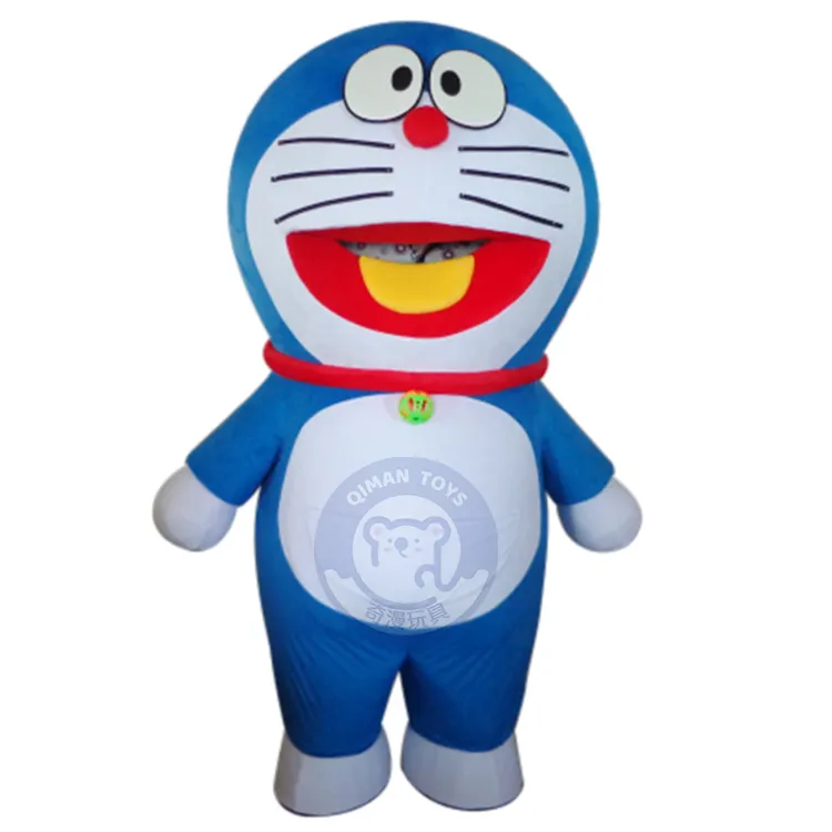 Qiman personalizado tamaño adulto Doraemon Plushl traje de Mascota de dibujos animados para la venta