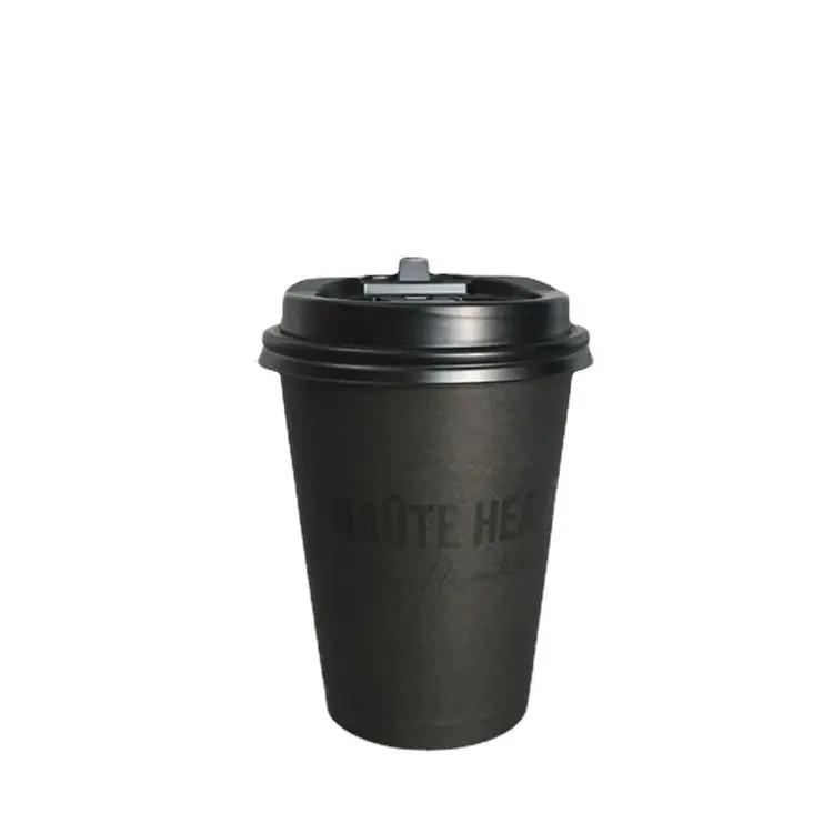 Customized Printing Disposable 8oz 10oz 12oz 16oz 22oz Coffee Paper Cup With Lid