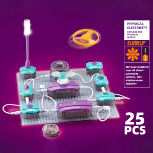 Set di esperimenti educativi con stelo 2025 per l'apprendimento dell'ingegneria pratica 25 pezzi Kit di circuiti elettronici a scatto scientifico Set di giocattoli - Product Image 2