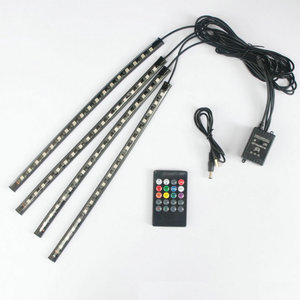 18*4 72leds Universal ภายในรถตกแต่ง RGB LED Strip Light บรรยากาศโคมไฟชุดโคมไฟเท้า 20 คีย์รีโมทคอนโทรล - Product Image 1