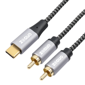 Cable de audio tipo C a 2RCA de alta calidad Salida de sonido de alta fidelidad Perfecto para sistemas de audio modernos Audio para automóviles - Product Image 1